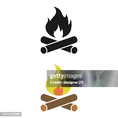 Campfire Icon Flat Design. Campfire Icon Flat Design.