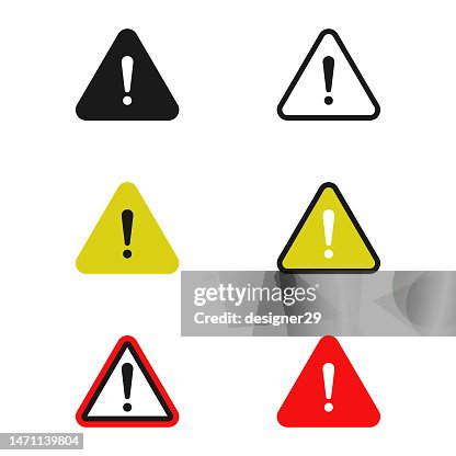 Danger and Warning Icon Set. Triangle Caution Set Vector Design on White Background. Danger and Warning Icon Set. Triangle Caution Set Vector Design on White Background.