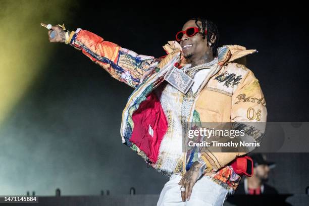 Soulja Boy performs during 2023 Rolling Loud Los Angeles at Hollywood Park Grounds on March 03, 2023 in Inglewood, California.