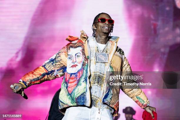 Soulja Boy performs during 2023 Rolling Loud Los Angeles at Hollywood Park Grounds on March 03, 2023 in Inglewood, California.