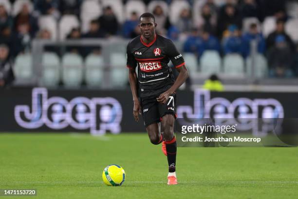 Maissa Ndiaye of Vicenza during the Serie C Coppa Italia Final First Leg match between Juventus Next Gen and Vicenza at Allianz Stadium on March 02,...