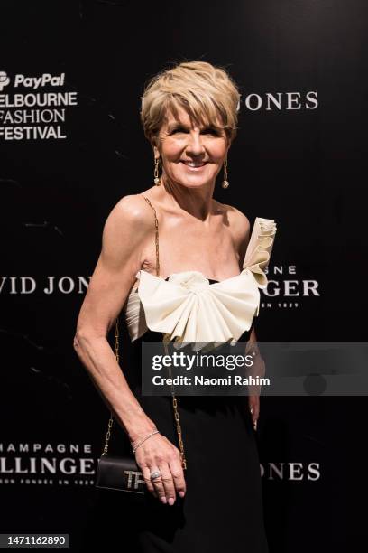 Julie Bishop attends the David Jones AW23 Runway as part of Melbourne Fashion Festival on March 04, 2023 in Melbourne, Australia.