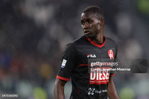 Maissa Ndiaye of Vicenza looks on during the Serie C Coppa Italia Final First Leg match between Juventus Next Gen and Vicenza at Allianz Stadium on...