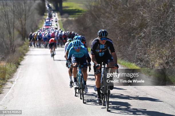 Manuele Boaro of Italy and Astana Qazaqstan Team and Edgar Oscar Onley of The United Kingdom and Team DSM compete during the Eroica - 17th Strade...