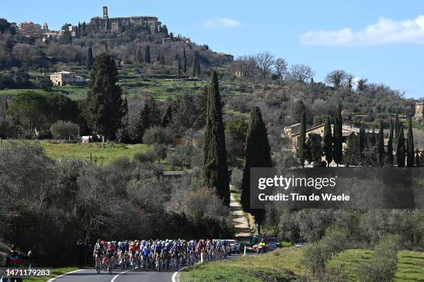 Markus Hoelgaard of Norway and Team Trek – Segafredo, Fran Miholjevic of Croatia and Team Bahrain - Victorious, Juul Christopher Jensen of Denmark...