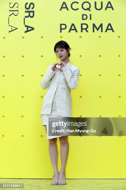 Lee Hye-Ri aka Hyeri of South Korean girl group Girl's Day is seen at the ACQUA di PARMA pop-up store opening at Galleria Department Store on March...