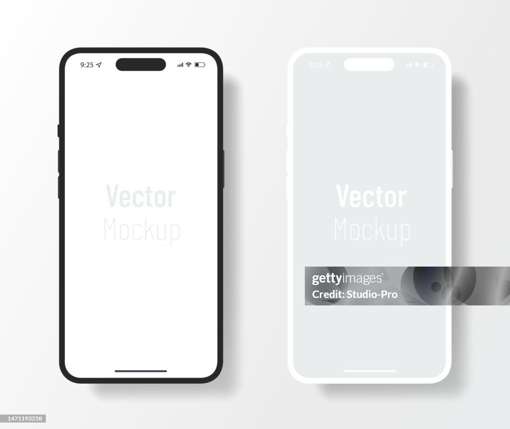 Minimalistic design mobile phone templates similar to iphone mockup