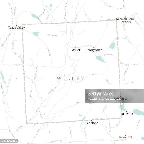 ny cortland willet vector road map - georgetown stock illustrations