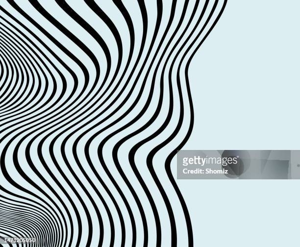 abstrakte winkende streifen hintergrund - black and white wave stock-grafiken, -clipart, -cartoons und -symbole