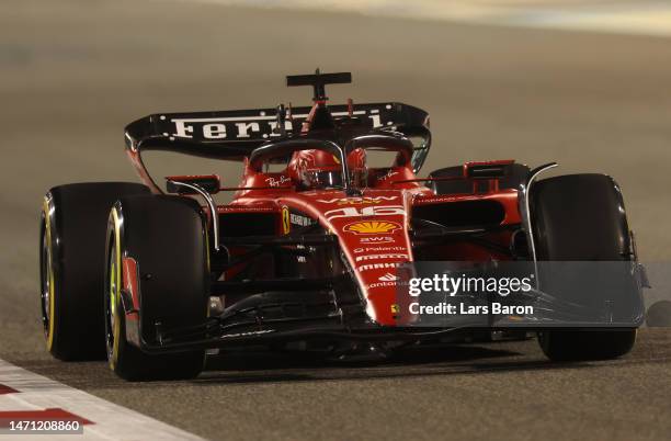 Charles Leclerc of Monaco driving the Ferrari SF-23 on track during qualifying ahead of the F1 Grand Prix of Bahrain at Bahrain International Circuit...