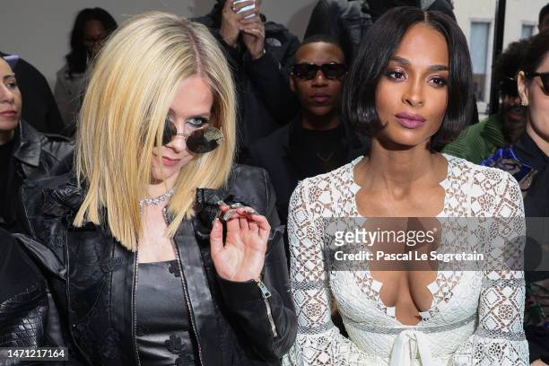 Avril Lavigne and Ciara attend the Elie Saab Womenswear Fall Winter 2023-2024 show as part of Paris Fashion Week on March 04, 2023 in Paris, France.