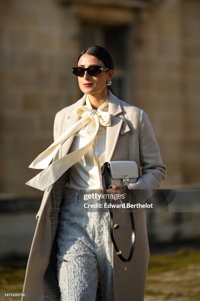 Street Style - Paris Fashion Week - Womenswear Fall Winter 2023 2024 : Day Four