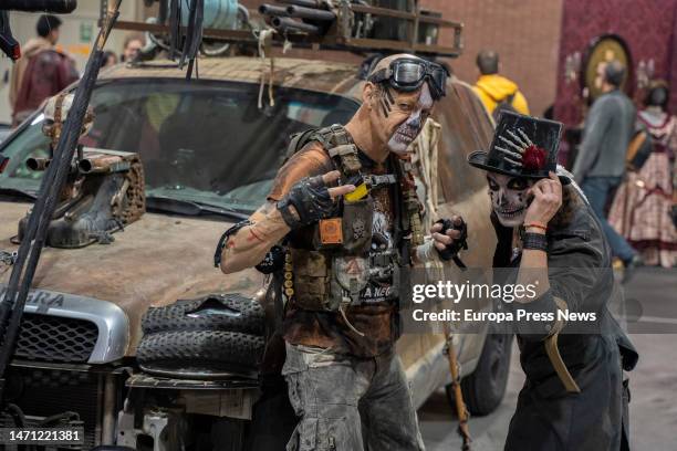 People in costume at the celebration of the third edition of the Salon del Comic de Valencia, on March 4 in Valencia, Valencian Community, Spain....