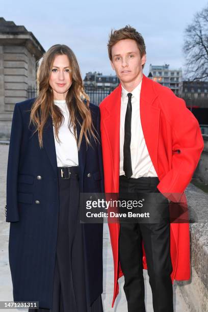 Hannah Redmayne and Eddie Redmayne attend the Alexander McQueen FW23 show during Paris Fashion Week at Les Invalides on March 4, 2023 in Paris,...