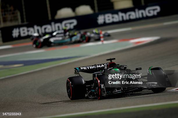 George Russell of Great Britain driving the Mercedes AMG Petronas F1 Team Mercedes W14 on track during qualifying ahead of the F1 Grand Prix of...