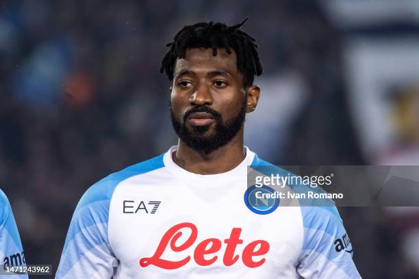 Andre-Frank Zambo Anguissa of SSC Napoli during the Serie A match between Empoli FC and SSC Napoli at Stadio Carlo Castellani on February 25, 2023 in...