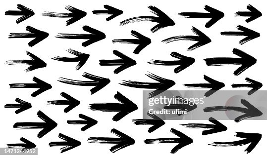 Vector arrows, brush strokes Vector arrows, brush strokes