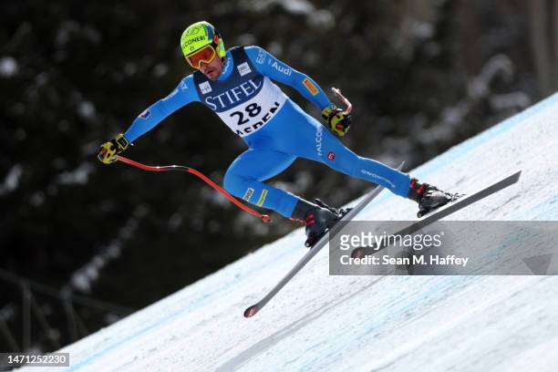 Christof Innerhofer of Team Italy competes during the Audi FIS Alpine Ski World Cup Men's Downhill on March 04, 2023 in Aspen, Colorado.