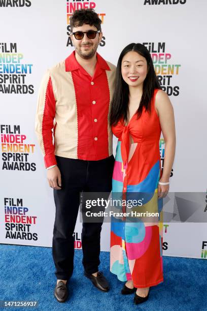 Max Heckman and Nanfu Wang attend the 2023 Film Independent Spirit Awards on March 04, 2023 in Santa Monica, California.