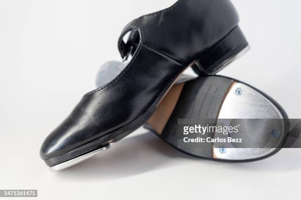 tap dance shoe detail - tapping stock pictures, royalty-free photos & images