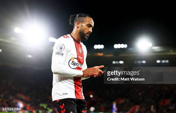 Theo Walcott of Southampton during the Premier League match between Southampton FC and Leicester City at St. Mary's Stadium on March 04, 2023 in...