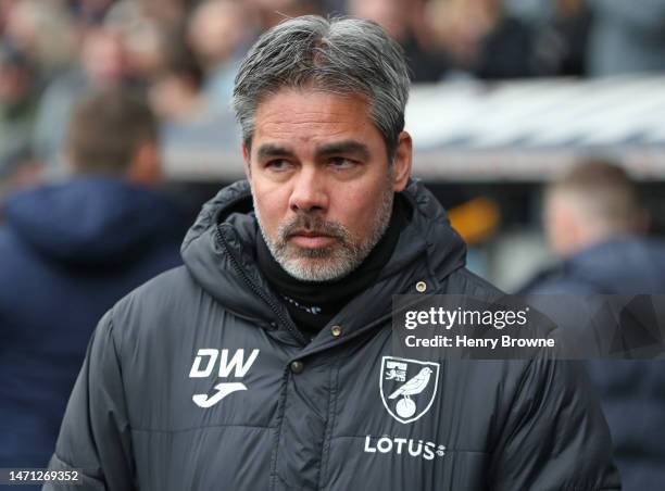 Norwich City manager David Wagner before the Sky Bet Championship match between Millwall and Norwich City at The Den on March 4, 2023 in London,...