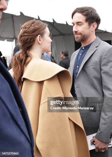 Sarah Bolger and Justin Benson attend the 2023 Film Independent Spirit Awards on March 04, 2023 in Santa Monica, California.