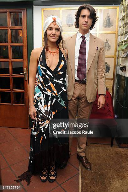 Margherita Missoni and Eugenio Amos attends Officiel Hommes Paris Dinner on June 25, 2012 in Milan, Italy.