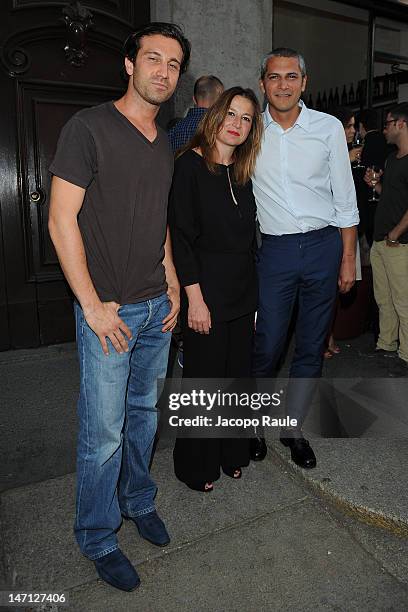 Carlo Mazzoni and Pablo Arroyo attend Officiel Hommes Paris Dinner on June 25, 2012 in Milan, Italy.