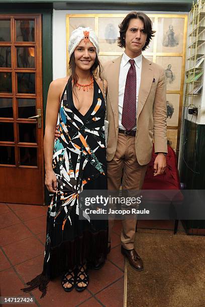 Margherita Missoni and Eugenio Amos attends Officiel Hommes Paris Dinner on June 25, 2012 in Milan, Italy.