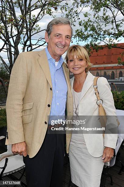 Actress Uschi Glas and her husband Dieter Hermann attend 'The Newsroom' Sky go premiere at the Hotel Bayerischer Hof on June 25, 2012 in Munich,...