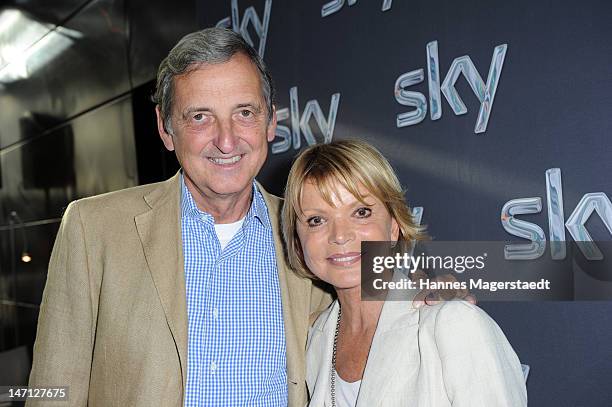 Actress Uschi Glas and her husband Dieter Hermann attend 'The Newsroom' Sky go premiere at the Hotel Bayerischer Hof on June 25, 2012 in Munich,...