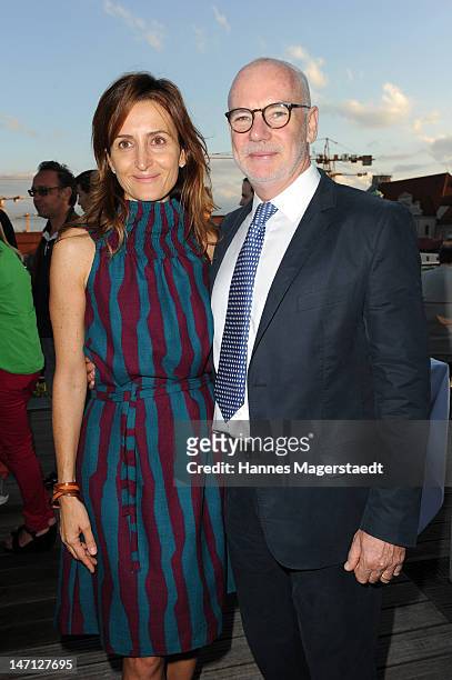 Executive Vice President of Sky Gary Davey and his wife Angelica attend 'The Newsroom' Sky go premiere at the Hotel Bayerischer Hof on June 25, 2012...