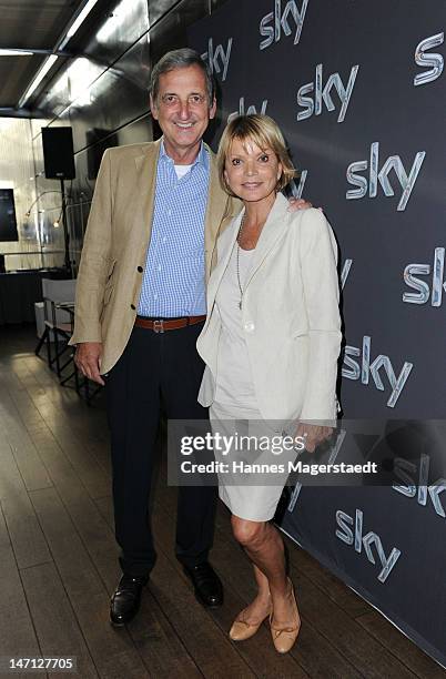 Actress Uschi Glas and her husband Dieter Hermann attend 'The Newsroom' Sky go premiere at the Hotel Bayerischer Hof on June 25, 2012 in Munich,...