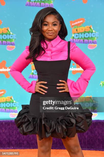 Celina Smith attends the 2023 Nickelodeon Kids' Choice Awards at Microsoft Theater on March 04, 2023 in Los Angeles, California.