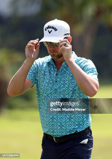 Chris Stroud of the United States walks onto the green on the 7th hole during the third round of the Puerto Rico Open at Grand Reserve Golf Club on...