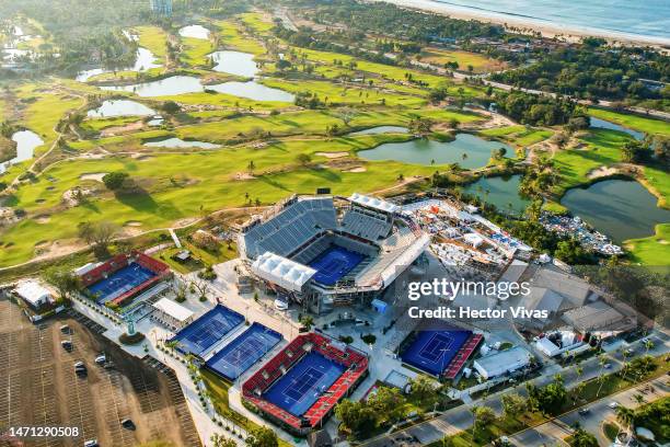 Aerial view of Arena GNP Seguros prior the men's singles final match between Tommy Paul of United States and Alex de Minaur of Australia as part of...