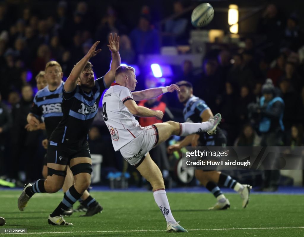 Untr Rugby Nathan Doak of Ulster Rugby clears the ball during the United Rugby ...