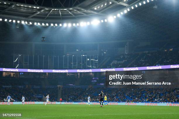 General view inside the stadium during the LaLiga Santander match between Real Sociedad and Cadiz CF at Reale Arena on March 03, 2023 in San...