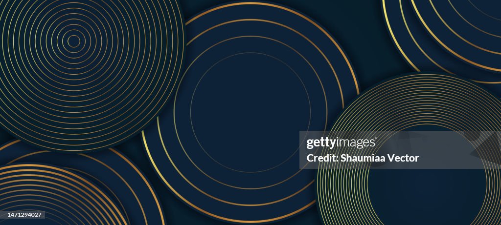 Luxuriöser abstrakter Gold- und schwarzer Kreishintergrund