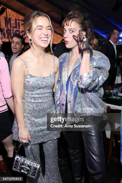 Haley Lu Richardson and Beatrice Grannò attend the 2023 Film Independent Spirit Awards on March 04, 2023 in Santa Monica, California.