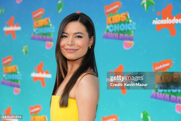 Miranda Cosgrove attends the 2023 Nickelodeon Kids' Choice Awards at Microsoft Theater on March 04, 2023 in Los Angeles, California.