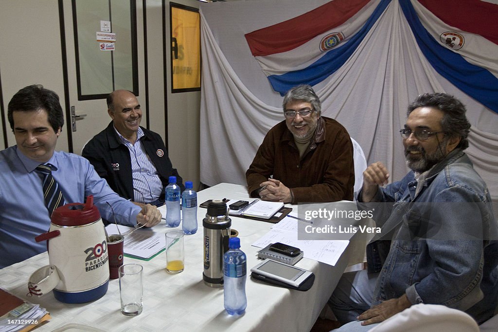 Former President Fernando Lugo Attends A Meeting Of The Pais Solidario Party In Asuncion