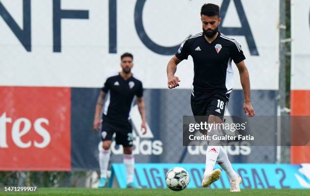 Easah Suliman of UD Vilafranquense in action during the Liga 2 Sabseg match between SL Benfica B and UD Vilafranquense at Benfica Campus on March 4,...