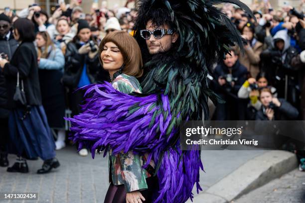 American actress Lisa Rinna & Fredrik Robertsson seen outside Vivienne Westwood during the Paris Fashion Week - Womenswear Fall Winter 2023 2024 :...