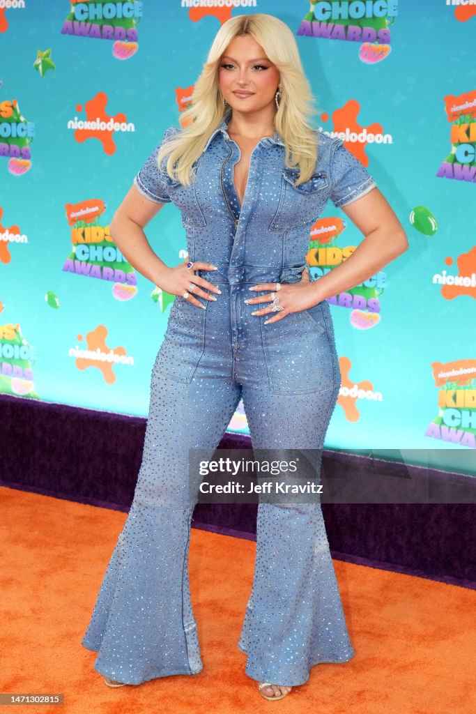 Bebe Rexha attends Nickelodeon's 2023 Kids' Choice Awards at... News