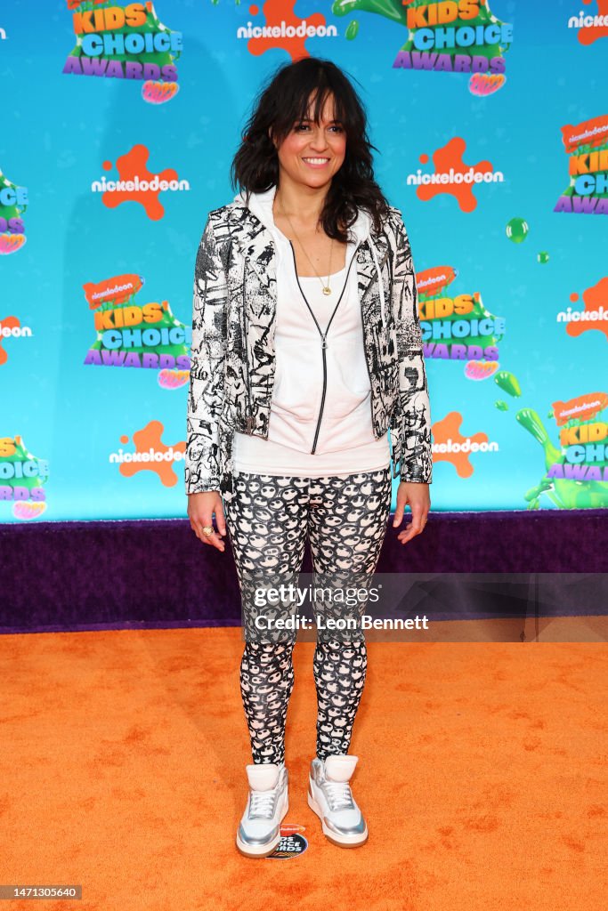 Michelle Rodriguez attends the 2023 Nickelodeon Kids' Choice Awards