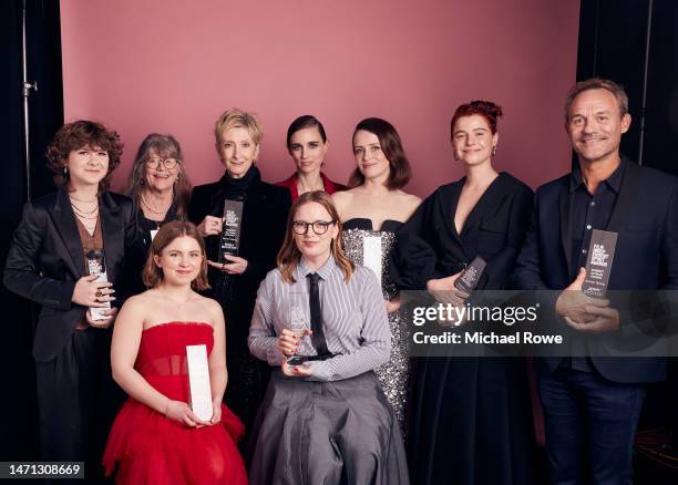 Liv McNeil, Judith Ivey, Kate Hallett, Sheila McCarthy, Sarah Polley, Rooney Mara, Claire Foy, Jessie Buckley, and John Buchan, winners of the Robert...