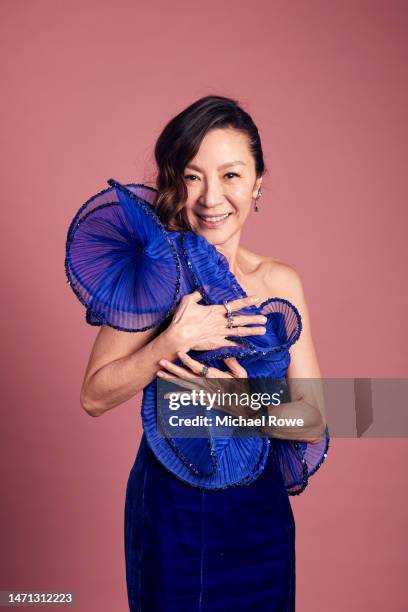 Michelle Yeoh, winner of the Best Lead Performance award for “Everything Everywhere All at Once”, poses in the IMDb Portrait Studio at the 2023...