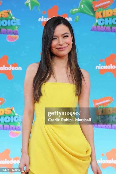 Miranda Cosgrove attends Nickelodeon's 2023 Kid's Choice Awards at Microsoft Theater on March 04, 2023 in Los Angeles, California.